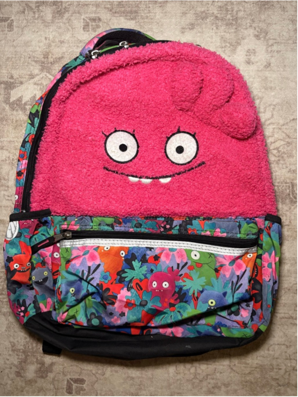 UglyDolls Moxy Pink Fuzzy Backpack